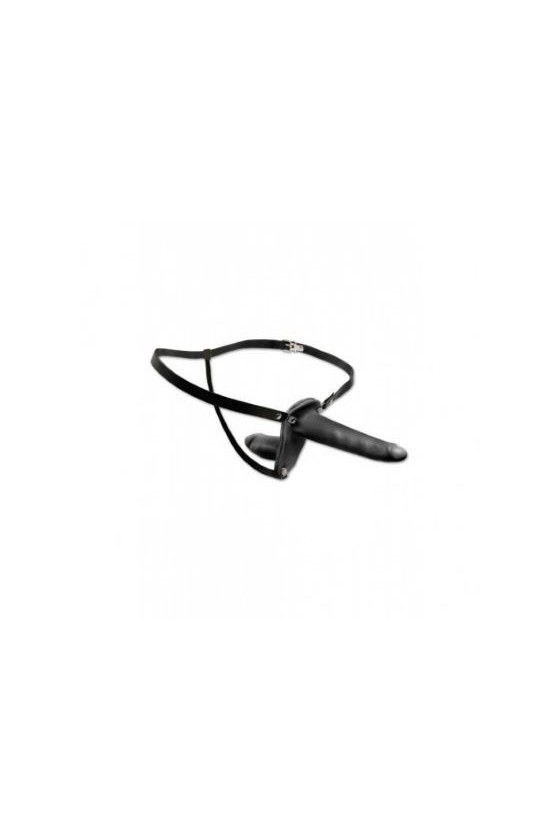 Mutanda strap on con fallo realistico interno ed esterno in PVC ABS 15 e 10 cm di colore nero