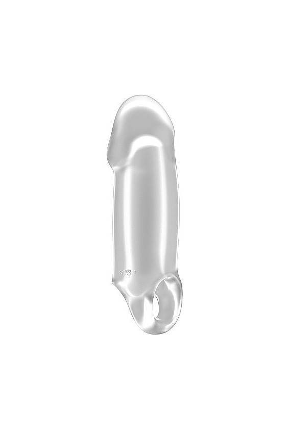 Guaina stilizzata per estensione del pene in TPE ABS 15 cm color argento