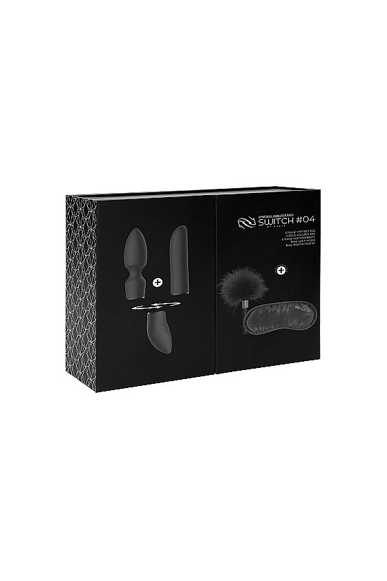 Kit di vibratori componibili in silicone con piuma e mascherina di colore nero