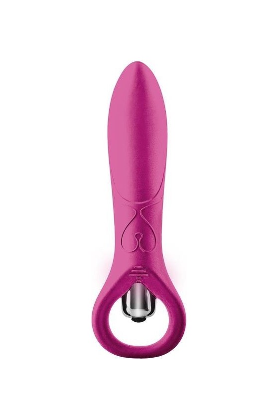 Mini vibratore composto da bullet vibrante rimovibile e guaina in silicone ABS con presa ad anello e di colore rosa