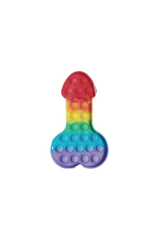 Antistress a forma di pene in PVC ABS PRIDE arcobaleno