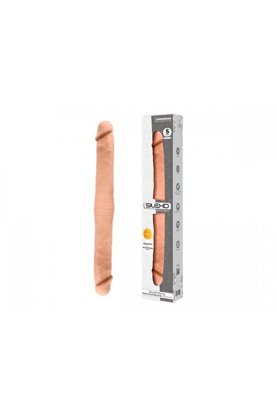Doppio dildo realistico in silicone ABS silexpan 38,5 cm color carne