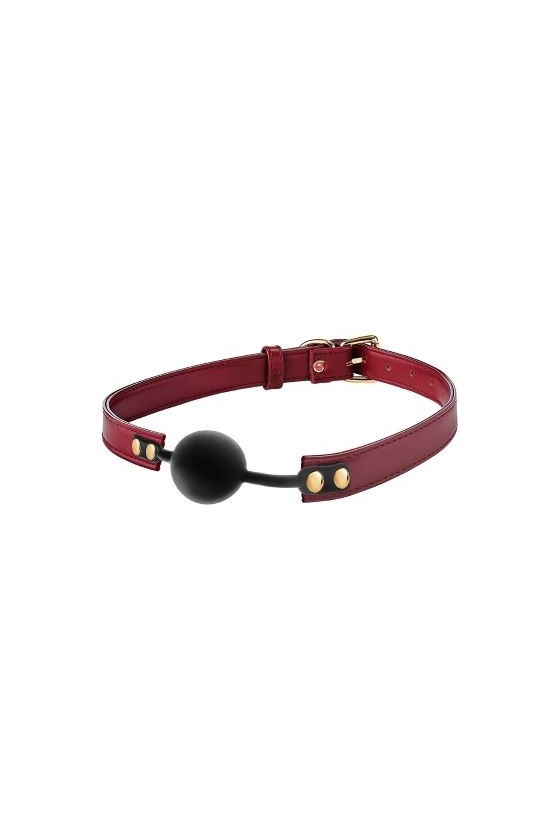 Ballgag BDSM con cinghia regolabile di colore rosso scuro
