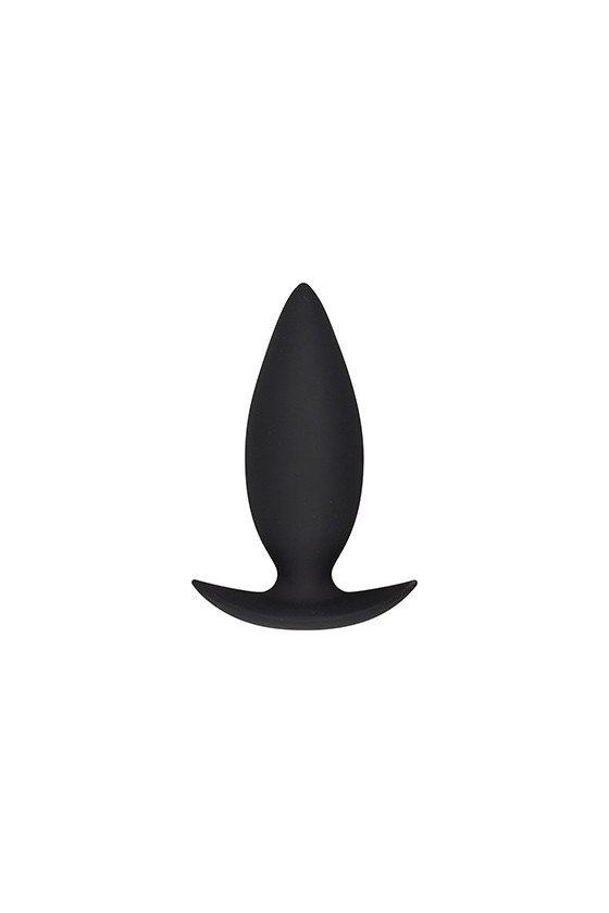 Plug anale in silicone ABS di colore nero con base a barchetta 10x3 cm