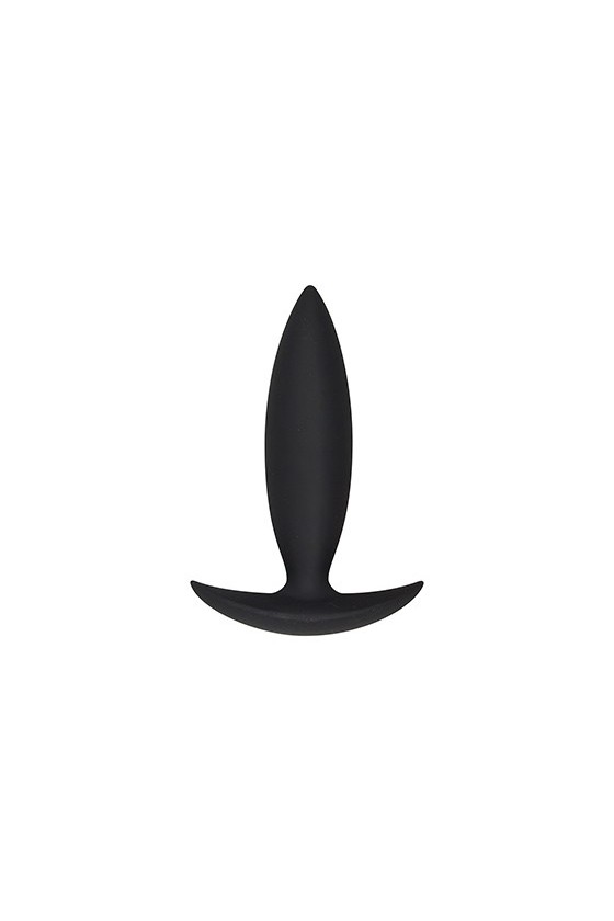 Plug anale in silicone ABS di colore nero con base a barchetta 10x2,5 cm
