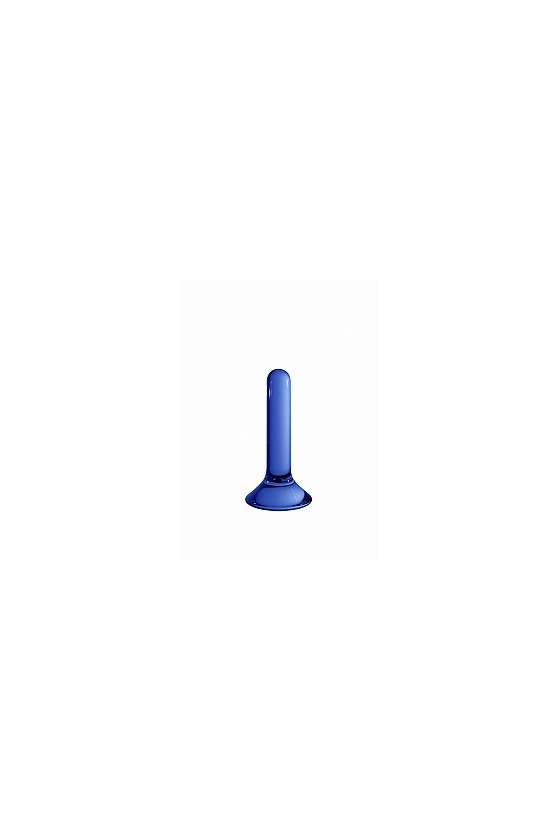 Plug anale forma cilindrica in vetro borosilicato di colore blu