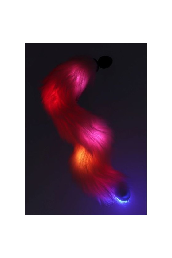 Plug anale in silicone ABS con coda da unicorno multicolore