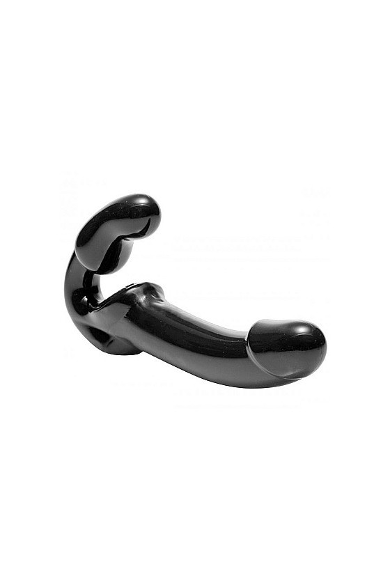 Strapless strapon senza cintura in TPR ABS 24 e 12 cm di colore nero