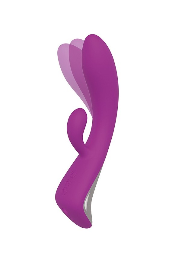 Vibratore rabbit e punto G in silicone con movimento ondulatorio di colore viola