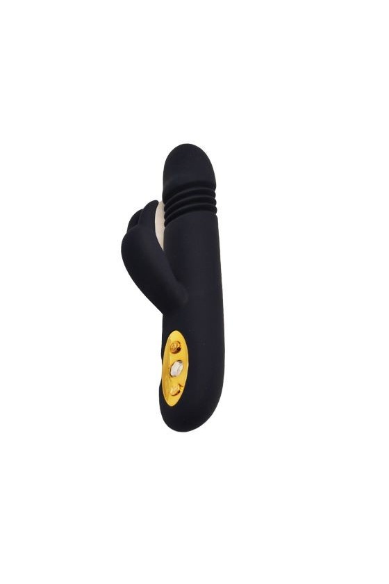 Vibratore rabbit in silicone con funzione thrusting di colore blu