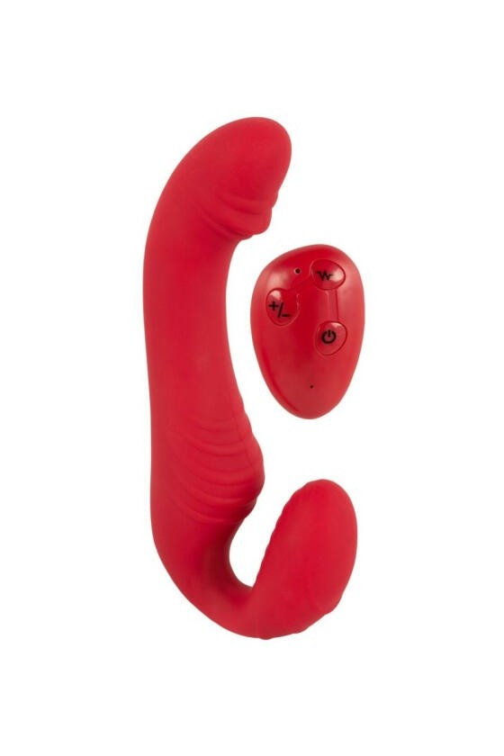Strapless strapon vibrante con telecomando a distanza senza cintura in silicone ABS 7 e 17 cm stimolazione clitoride e punto G d