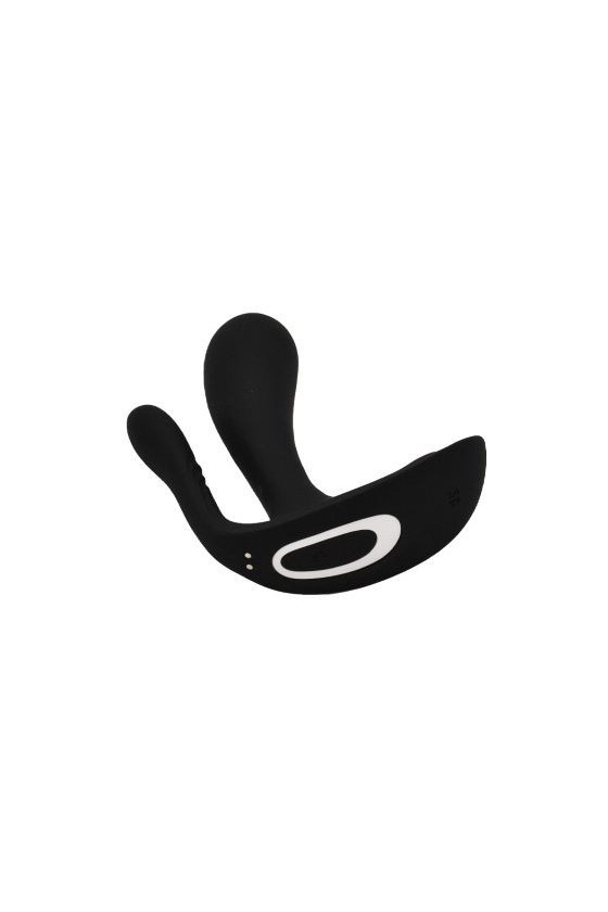 Vibratore triplo in silicone con app di colore nero