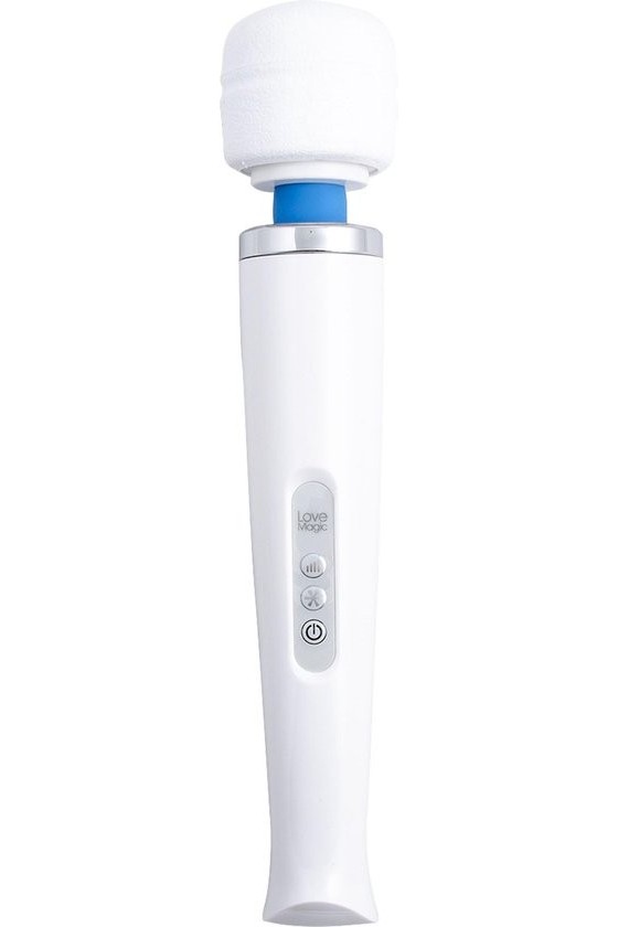 Vibratore wand di grandi dimensioni in silicone e in plastica di grandi dimensioni per stimolazione clitoridea di colore bianco