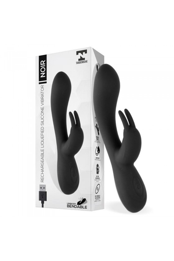 Vibratore rabbit in silicone ABS di colore nero