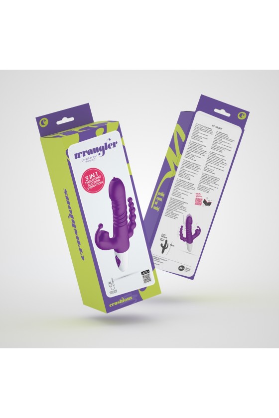 Vibratore rabbit, punto G e anale in silicone ABS di colore viola