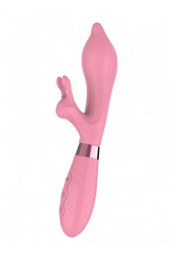 Vibratore rabbit e punto G in silicone ABS di colore rosa