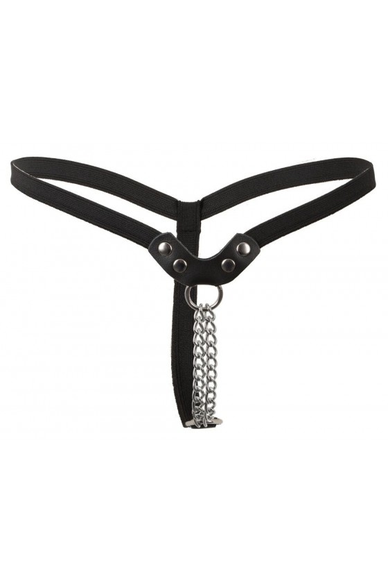 Mutandina taglia unica string con catenina color argento