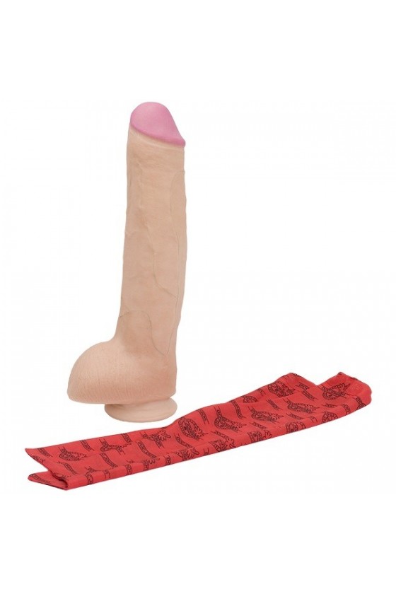 Dildo realistico in TPE ABS 30,5 cm con testicoli e sistema vac u lock, ventosa aderente rimovibile color carne