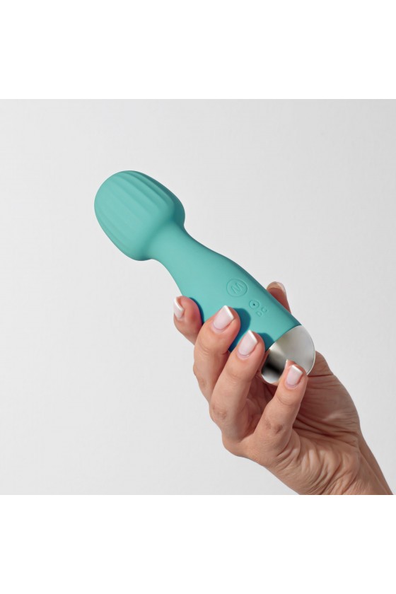 Mini wand in silicone ABS vibratore clitoride con USB incorporato di colore verdeacqua