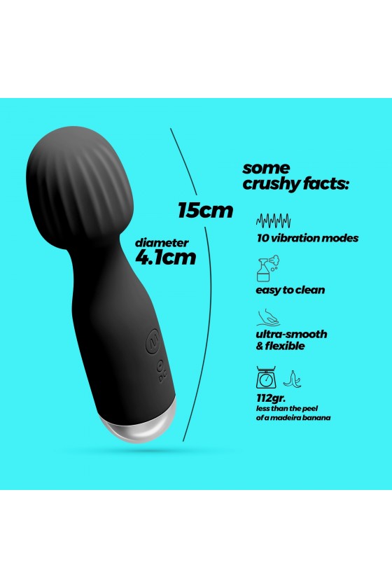Mini wand in silicone ABS vibratore clitoride con USB incorporato di colore nero