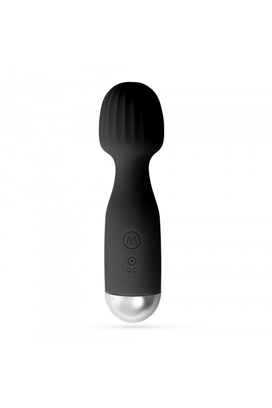 Mini wand in silicone ABS vibratore clitoride con USB incorporato di colore nero