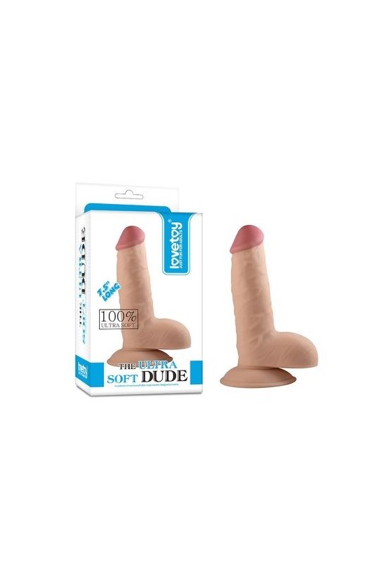 Dildo realistico in TPE ABS 16,5 cm con testicoli e ventosa aderente color carne