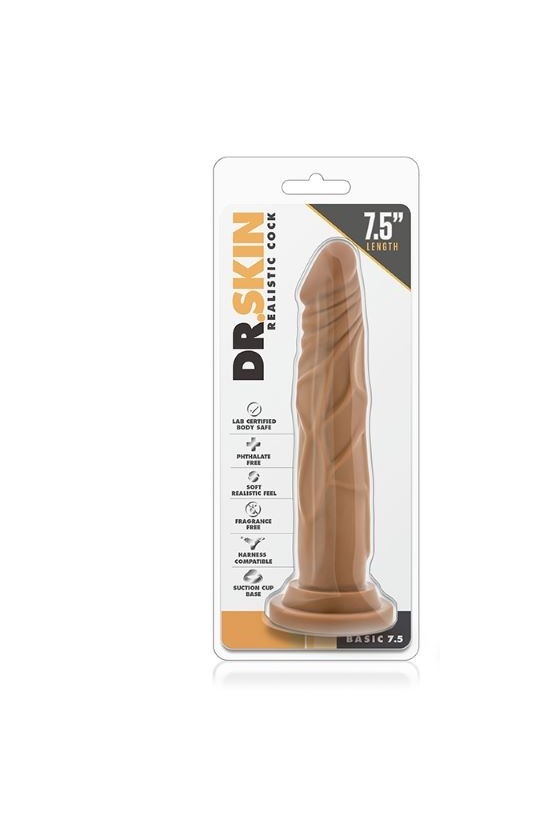 Dildo realistico in PVC ABS 19 cm con ventosa aderente tonalità olivastra