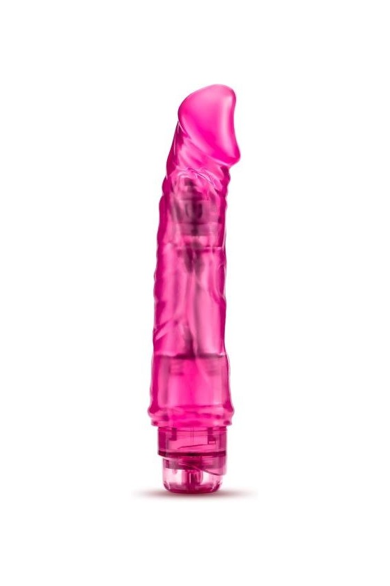Dildo realistico vibrante in PVC ABS con ghiera 20 cm di colore fucsia