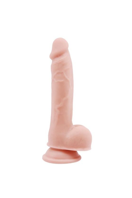 Dildo realistico in TPE ABS 19,5 cm con testicoli e ventosa aderente color carne