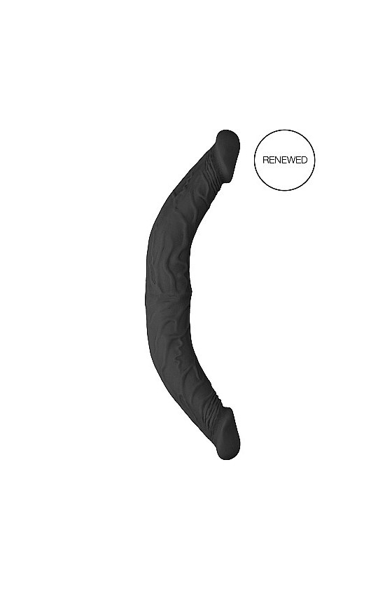Dildo realistico con doppio glande in TPE ABS 35,6 cm di colore nero
