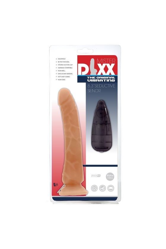 Dildo realistico vibrante in PVC ABS 21 cm con telecomando a filo, ventosa aderente, color carne