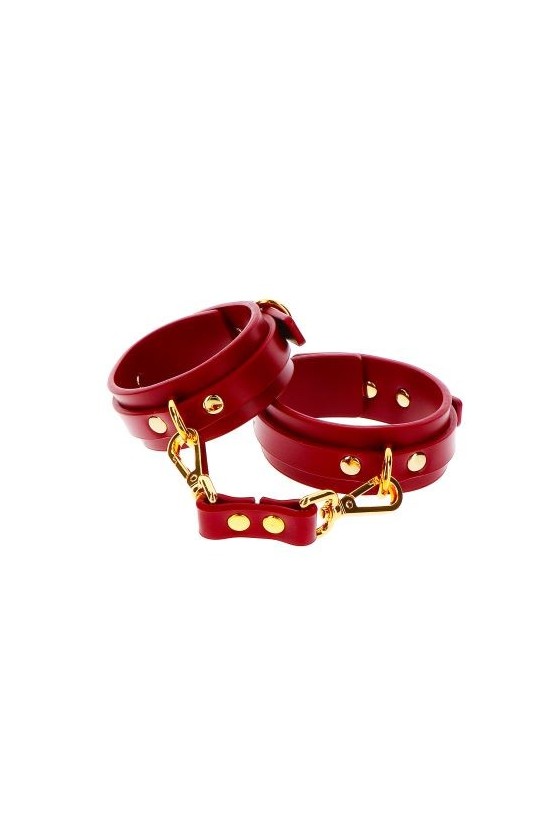Costrittori regolabili per caviglie in PU di colore rosso scuro