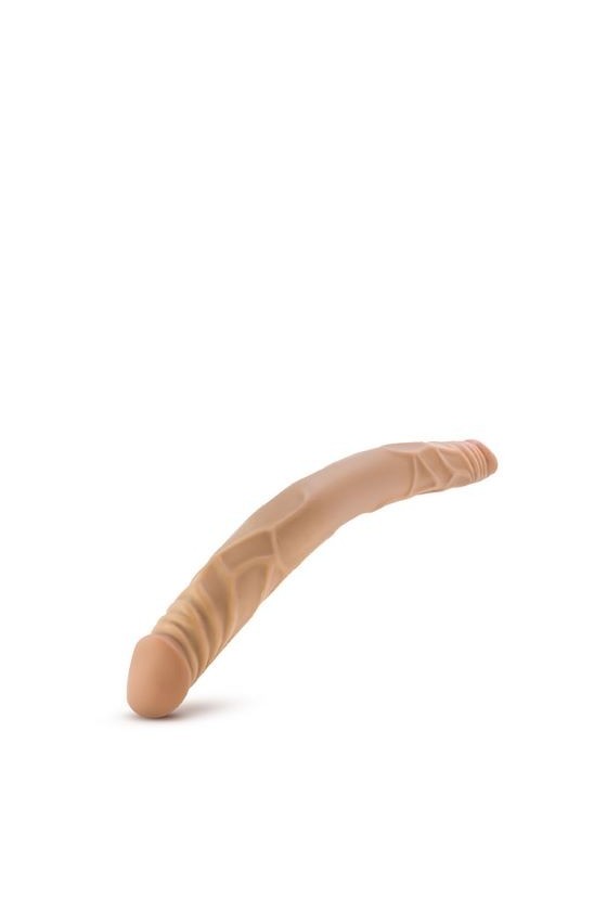 Dildo realistico con doppio glande in PVC ABS 34 cm tonalità olivastra