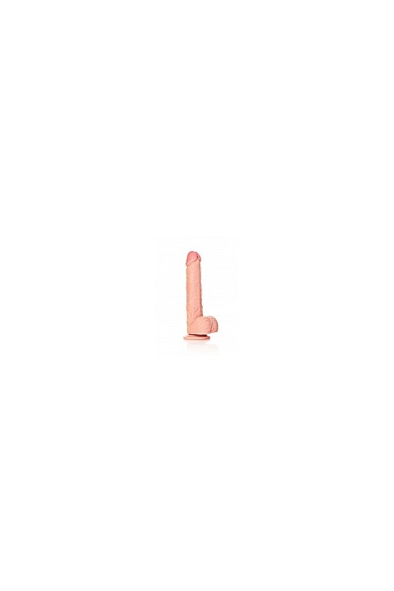 Dildo realistico in PVC ABS 25,5 cm color carne con testicoli e ventosa aderente