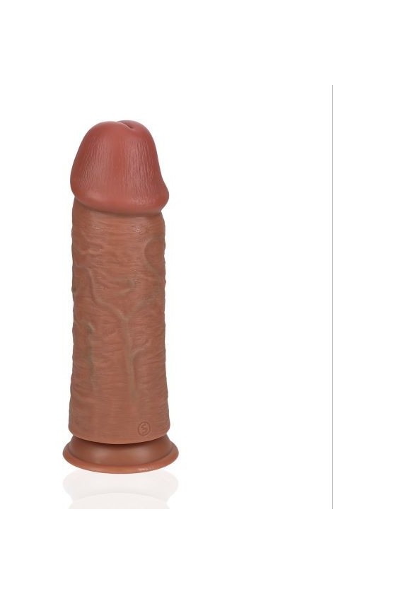 Dildo realistico in PVC ABS 25,4 cm diametro largo tonalità olivastra con ventosa aderente